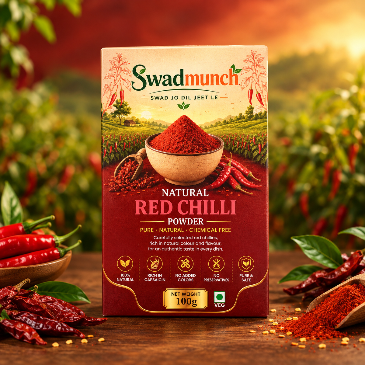 Natural Red Chilli Powder | 100g